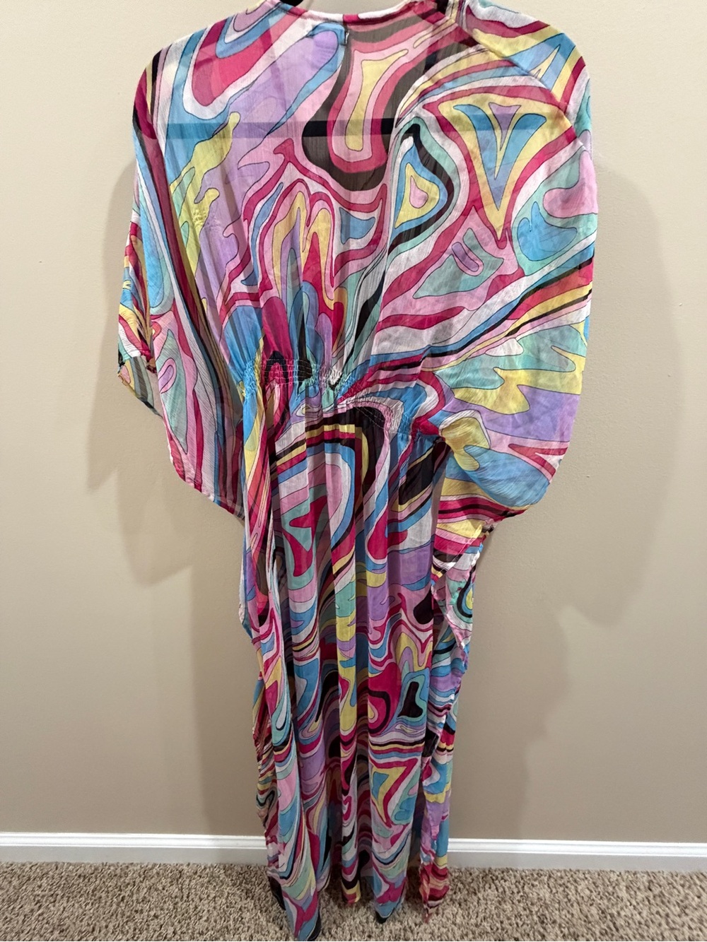 Morocco Sheer Kaftan Swim Coverup Dress Sz L - Picture 4 of 4